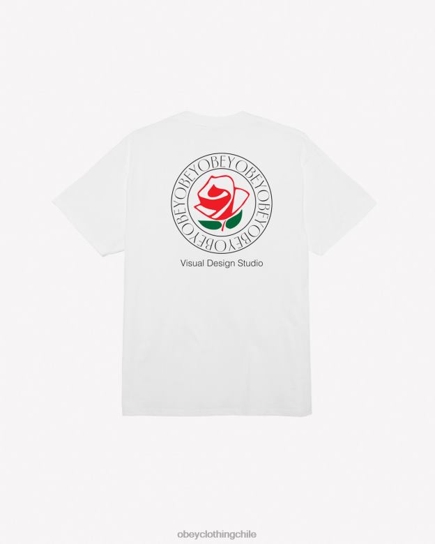ropa 40VX306 hombres camiseta clásica de estudio de diseño visual OBEY blanco