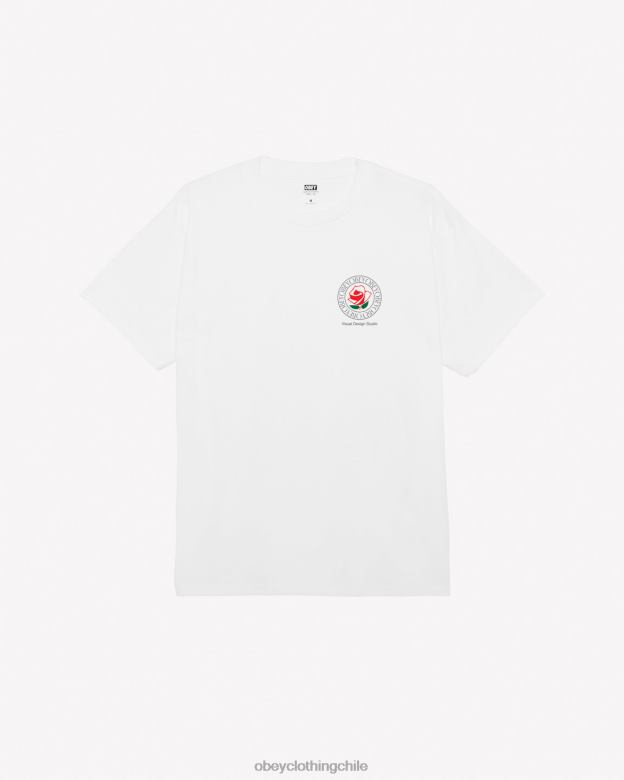 ropa 40VX306 hombres camiseta clásica de estudio de diseño visual OBEY blanco