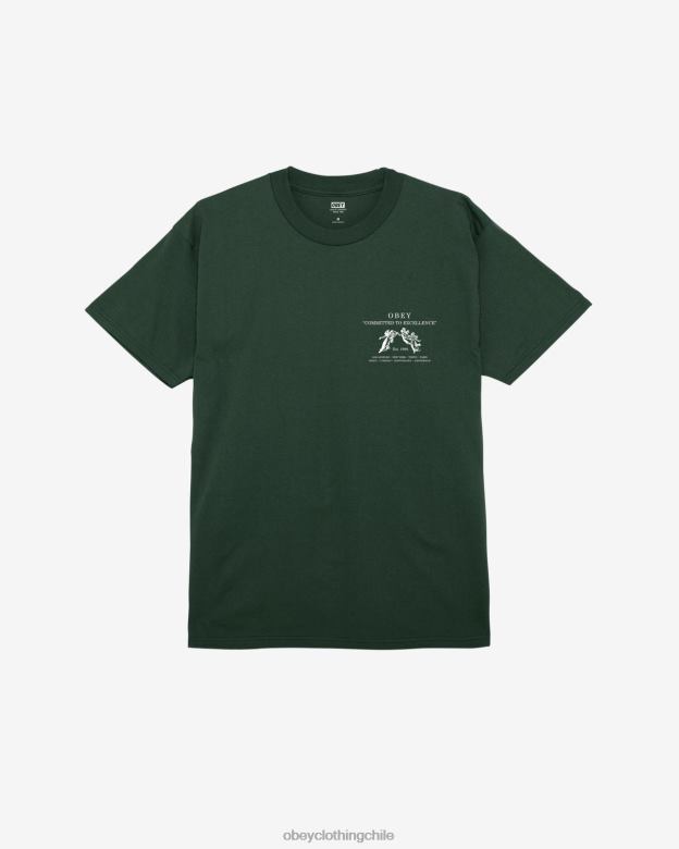 ropa 40VX314 hombres camiseta clásica comprometida con la excelencia OBEY bosque verde
