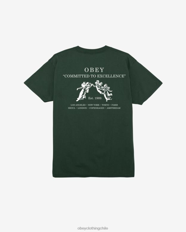 ropa 40VX314 hombres camiseta clásica comprometida con la excelencia OBEY bosque verde