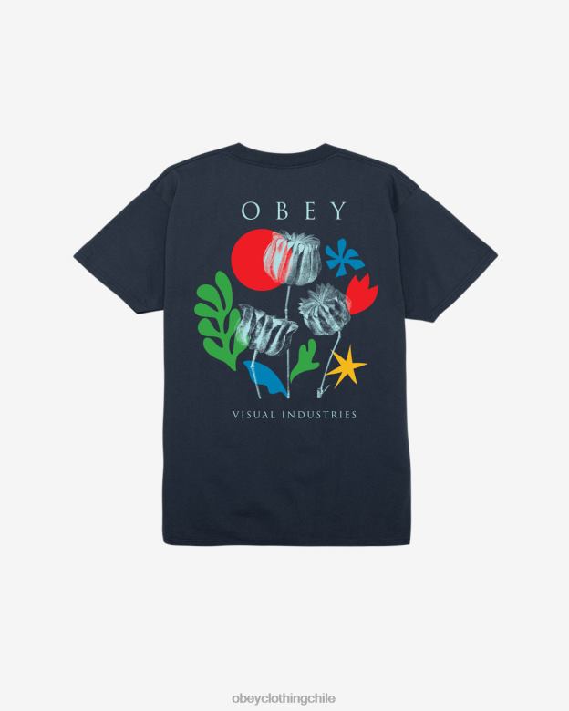 ropa 40VX320 hombres camiseta clasica flores papeles tijeras OBEY Armada