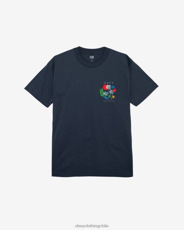 ropa 40VX320 hombres camiseta clasica flores papeles tijeras OBEY Armada