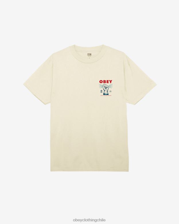 ropa 40VX323 hombres nueva camiseta clásica clear power OBEY crema