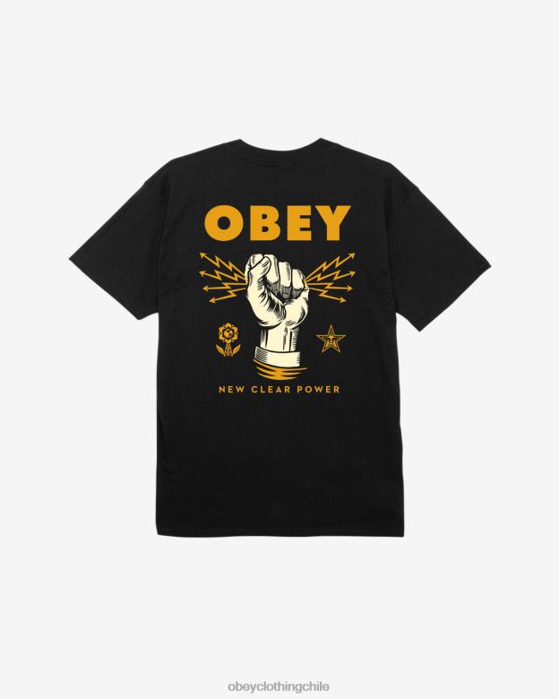 ropa 40VX324 hombres nueva camiseta clásica clear power OBEY negro