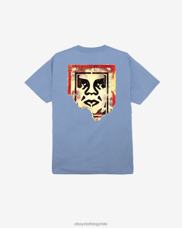 ropa 40VX325 hombres camiseta clásica con icono rasgado OBEY violeta digital