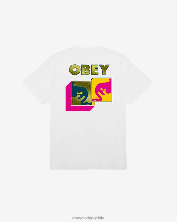 ropa 40VX328 hombres camiseta clásica postmoderna OBEY blanco