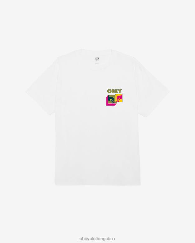 ropa 40VX328 hombres camiseta clásica postmoderna OBEY blanco