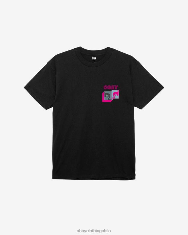 ropa 40VX329 hombres camiseta clásica postmoderna OBEY negro