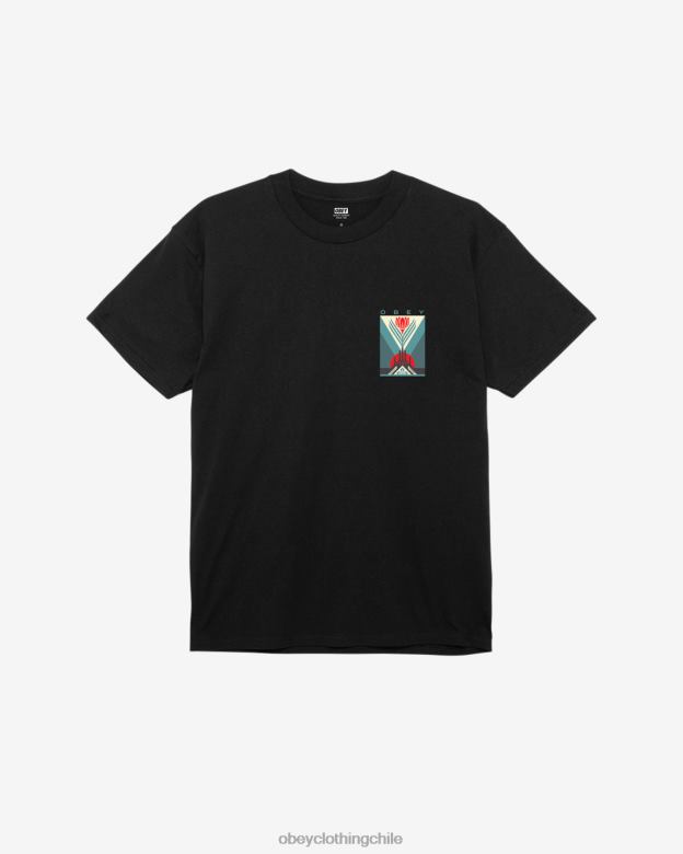 ropa 40VX330 hombres camiseta clásica de fábrica de energía verde OBEY negro