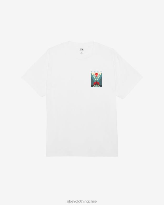 ropa 40VX332 hombres camiseta clásica de fábrica de energía verde OBEY blanco