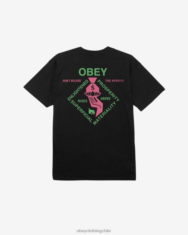 ropa 40VX335 hombres camiseta clásica espiritualmente rica OBEY negro