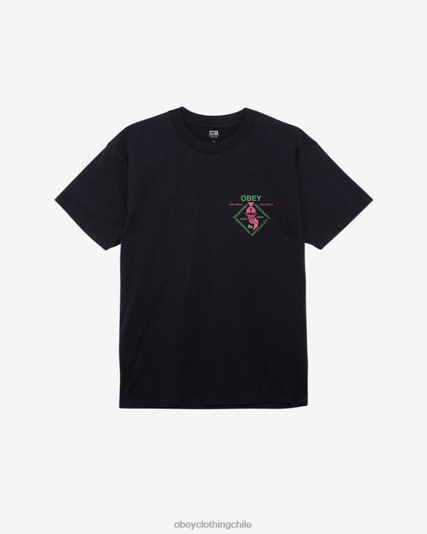 ropa 40VX335 hombres camiseta clásica espiritualmente rica OBEY negro