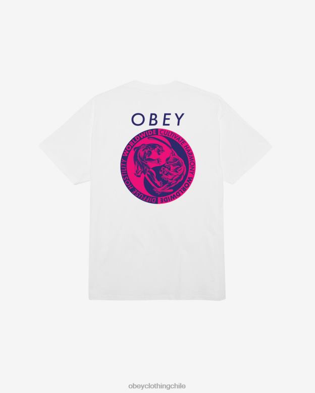 ropa 40VX339 hombres camiseta clásica panteras yin yang OBEY blanco