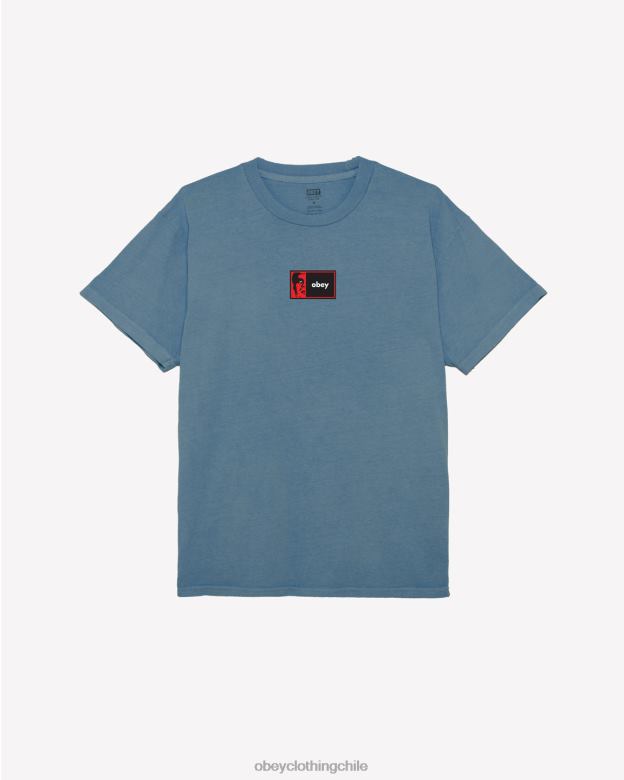 ropa 40VX359 hombres camiseta con pigmento de medio icono OBEY pigmento azul corona