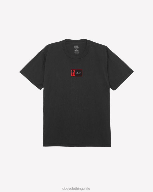ropa 40VX360 hombres camiseta con pigmento de medio icono OBEY pigmento negro vintage