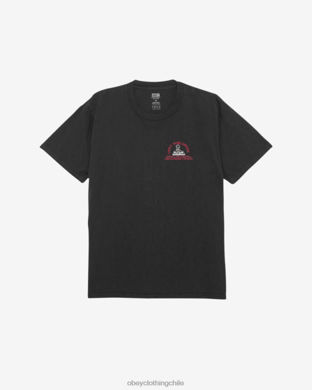ropa 40VX361 hombres Camiseta con pigmento del caos organizado. OBEY pigmento negro vintage
