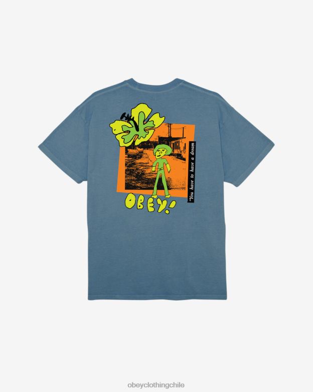 ropa 40VX363 hombres Tienes que tener una camiseta con pigmento de ensueño. OBEY pigmento azul corona