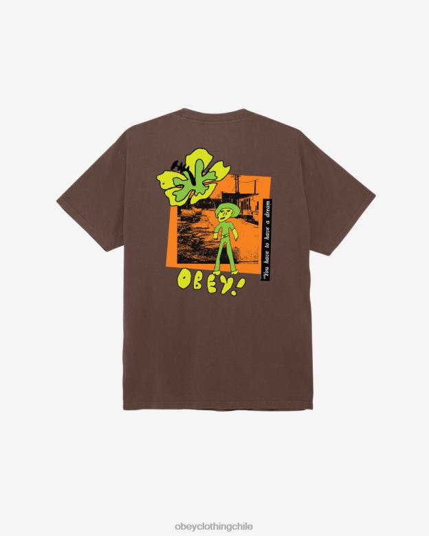 ropa 40VX364 hombres Tienes que tener una camiseta con pigmento de ensueño. OBEY pigmento marrón java