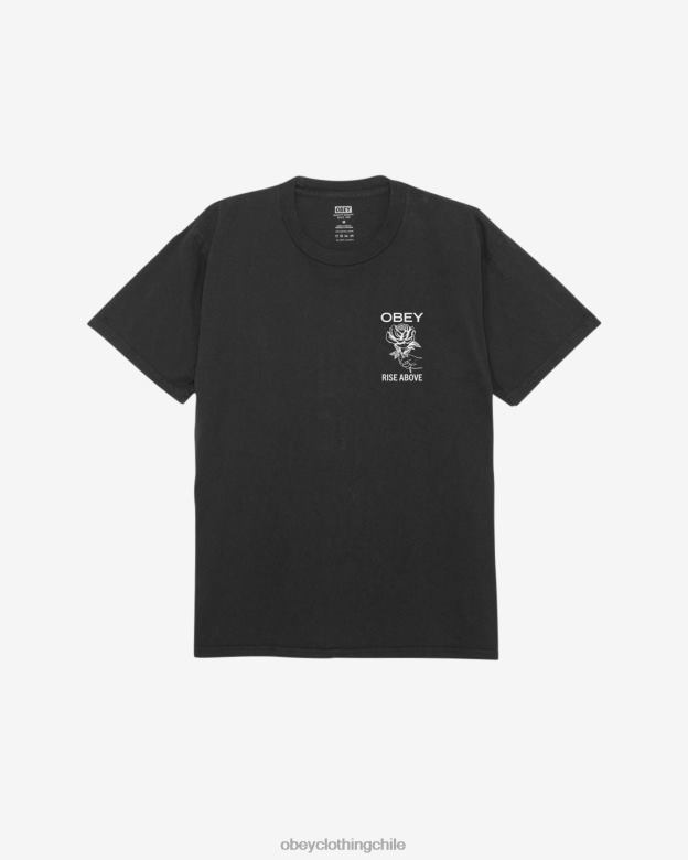 ropa 40VX366 hombres Camiseta con pigmento rosa Rise Above. OBEY pigmento negro vintage