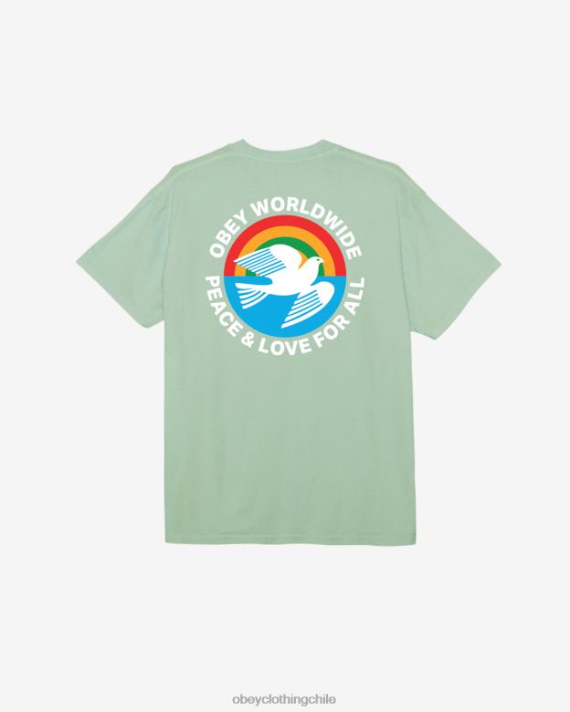 ropa 40VX372 hombres Camiseta con pigmentos de paz y amor para todos. OBEY spray de surf de pigmento