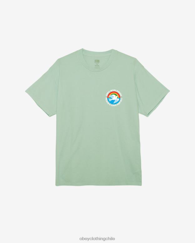 ropa 40VX372 hombres Camiseta con pigmentos de paz y amor para todos. OBEY spray de surf de pigmento