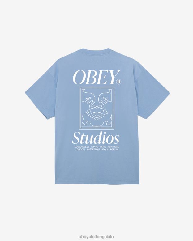 ropa 40VX374 hombres camiseta de peso pesado con icono de estudios OBEY hortensia