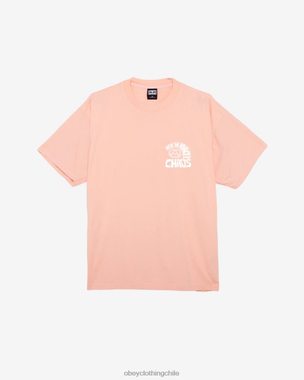 ropa 40VX382 hombres camiseta pesada del programa de paz OBEY parfait de durazno