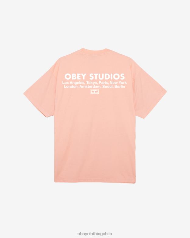ropa 40VX388 hombres camiseta pesada Studios Eye OBEY parfait de durazno