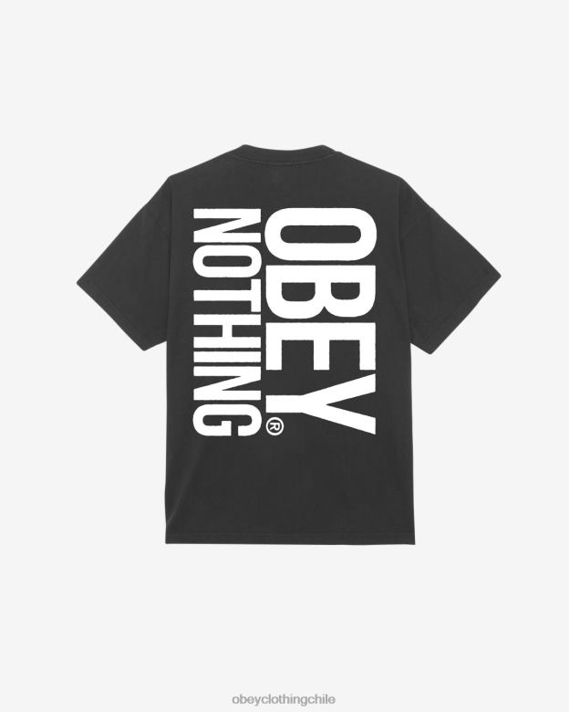 ropa 40VX391 hombres camiseta nada pesada OBEY negro antiguo