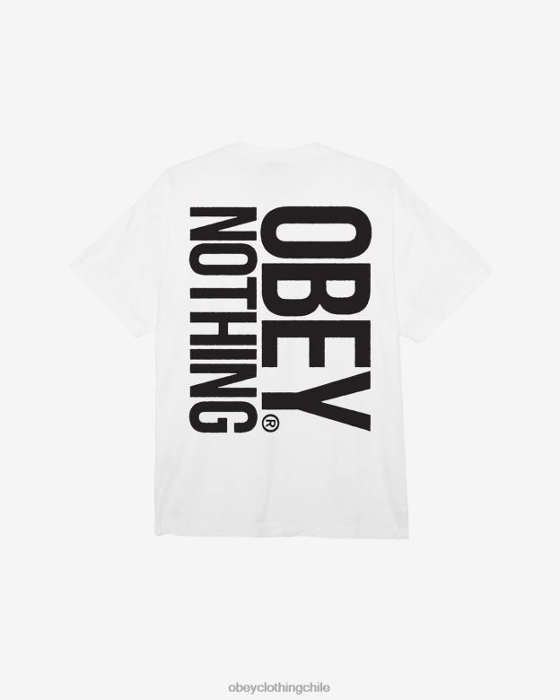 ropa 40VX392 hombres camiseta nada pesada OBEY blanco