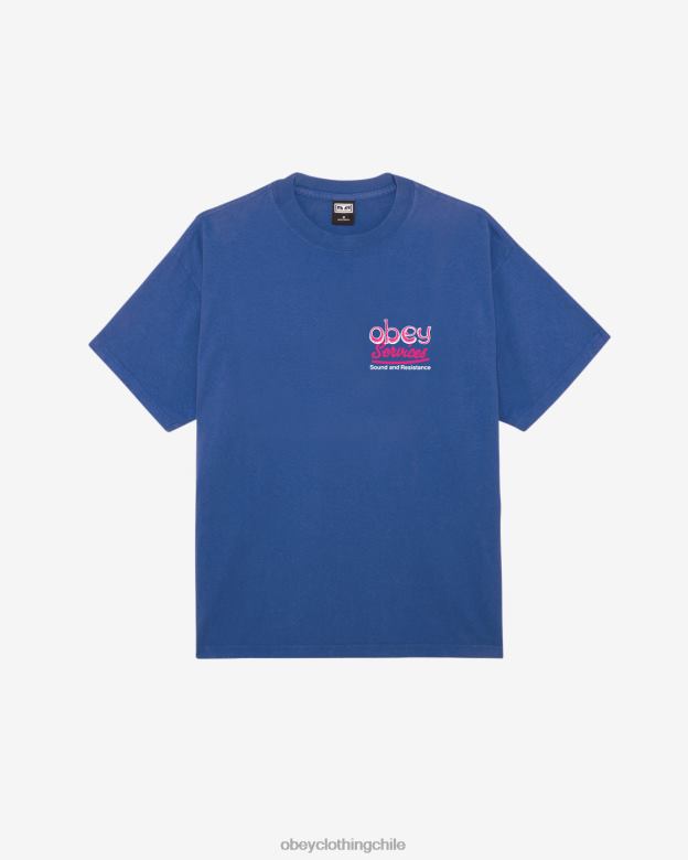 ropa 40VX393 hombres romper la esclavitud mental camiseta pesada OBEY surf azul