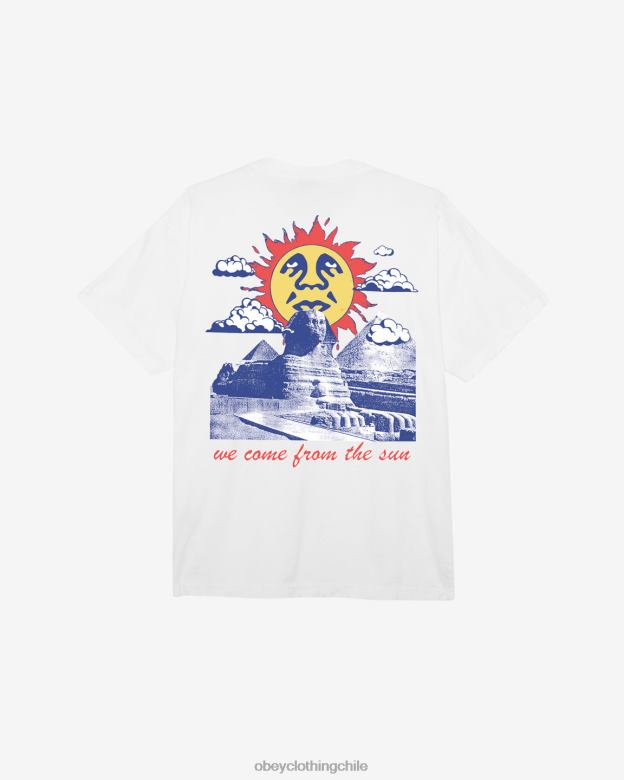 ropa 40VX397 hombres venimos de la camiseta pesada del sol OBEY blanco