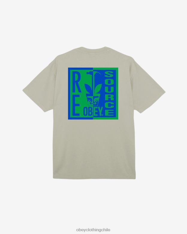ropa 40VX400 hombres camiseta pesada de fuente OBEY Gris plateado