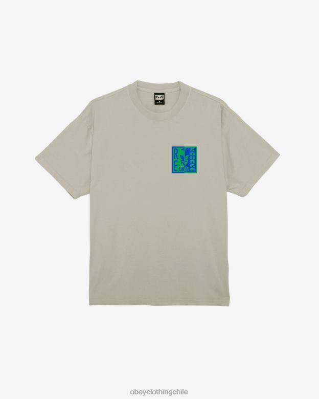 ropa 40VX400 hombres camiseta pesada de fuente OBEY Gris plateado