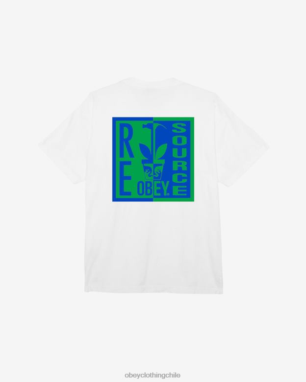 ropa 40VX401 hombres camiseta pesada de fuente OBEY blanco