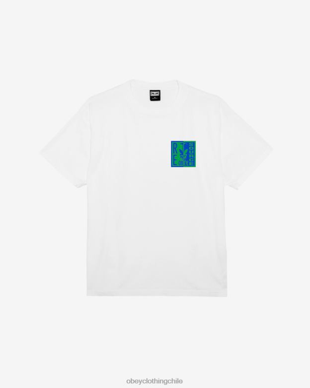 ropa 40VX401 hombres camiseta pesada de fuente OBEY blanco