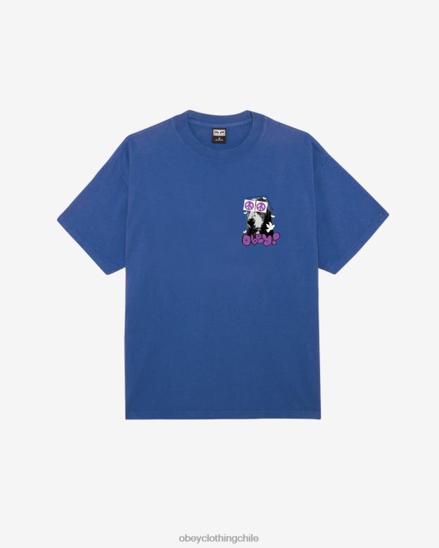 ropa 40VX403 hombres camiseta pesada ojos de paz OBEY surf azul