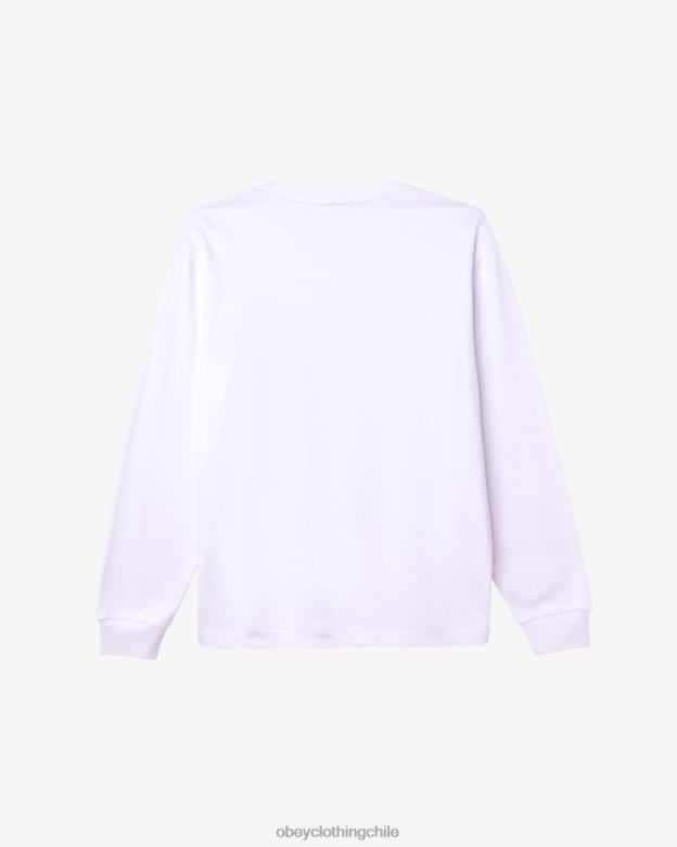 ropa 40VX92 hombres camiseta est. works negrita ls OBEY blanco