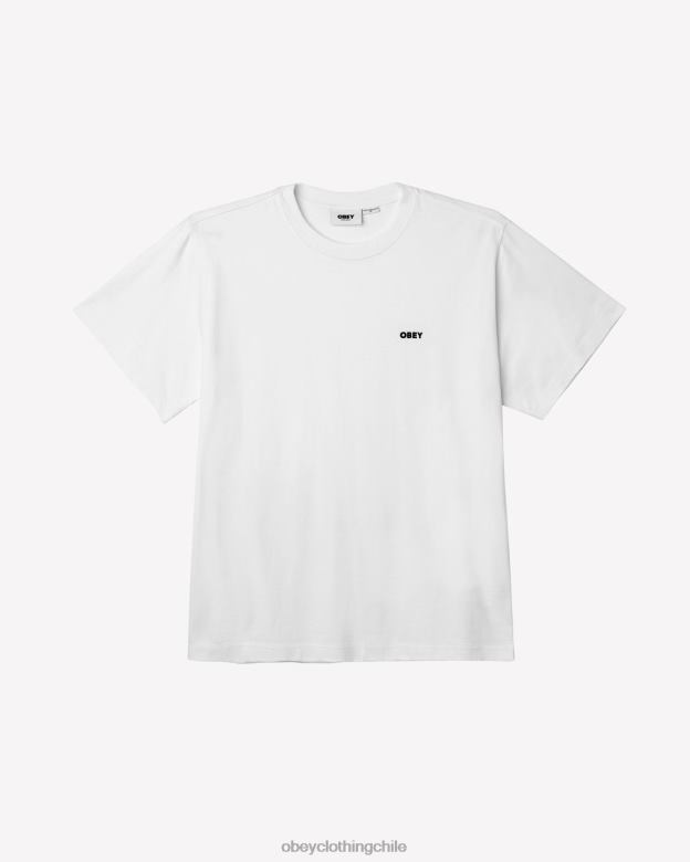 ropa 40VX98 hombres est. trabaja camiseta atrevida OBEY blanco