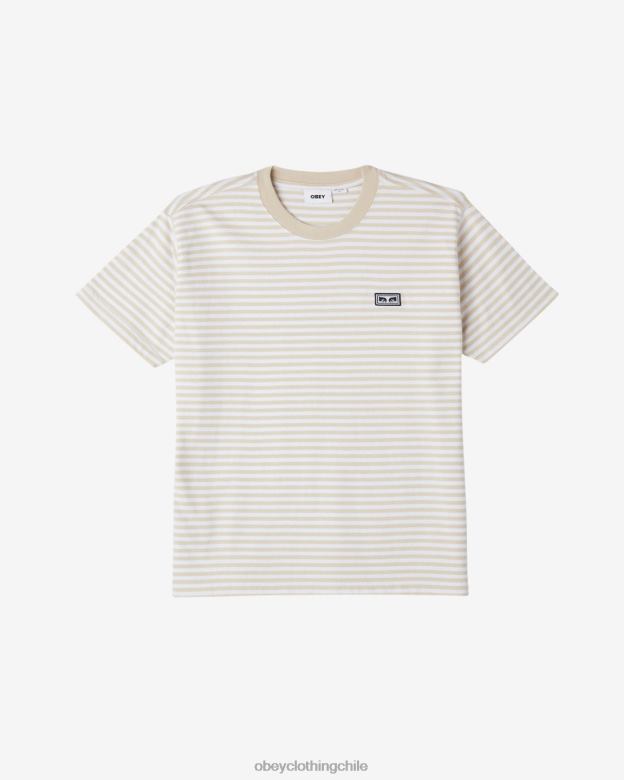 ropa 40VX99 hombres camiseta con rayas de ojos de est. works OBEY arcilla multi