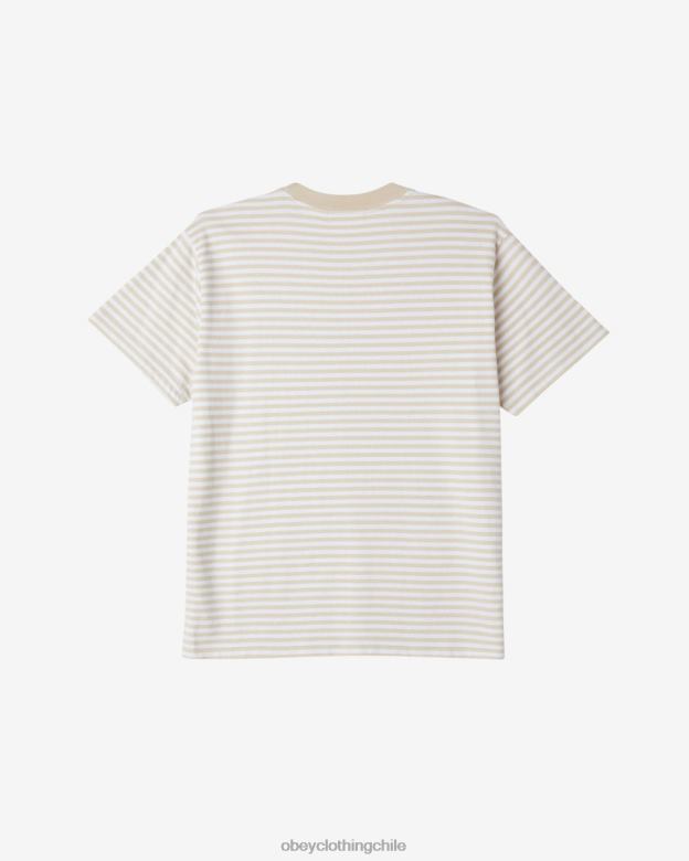 ropa 40VX99 hombres camiseta con rayas de ojos de est. works OBEY arcilla multi