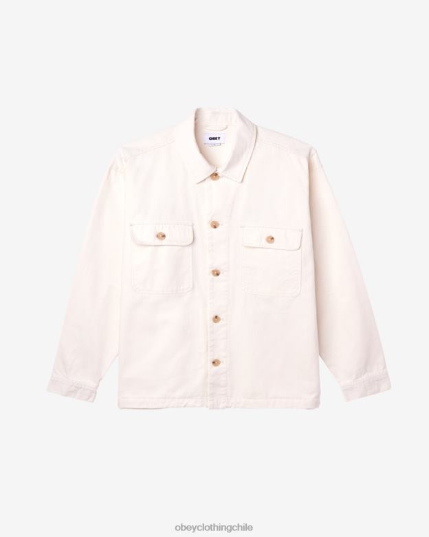 ropa 40VX244 hombres chaqueta de camisa de tarde OBEY sin blanquear