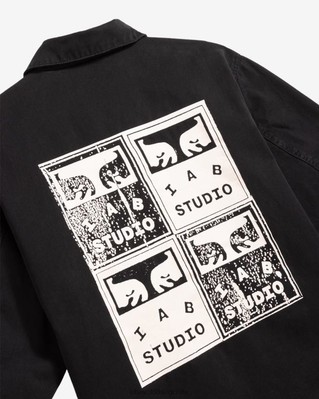 ropa 40VX259 hombres chaqueta con cremallera y póster OBEY antracita
