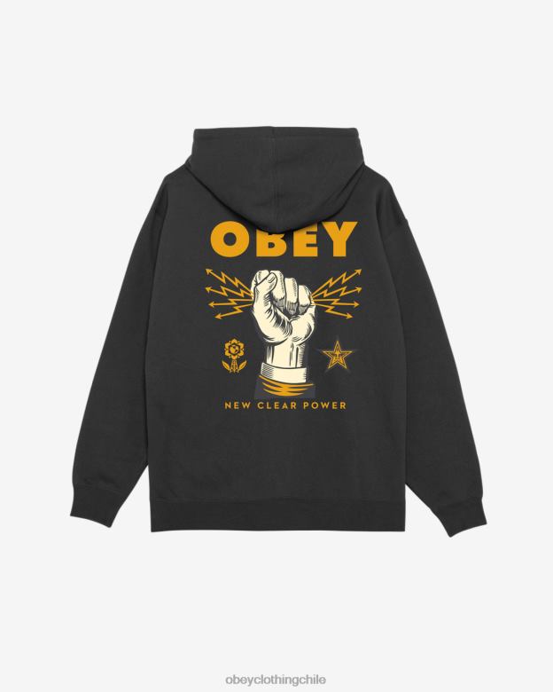 ropa 40VX157 hombres nuevo jersey claro de peso pesado OBEY negro