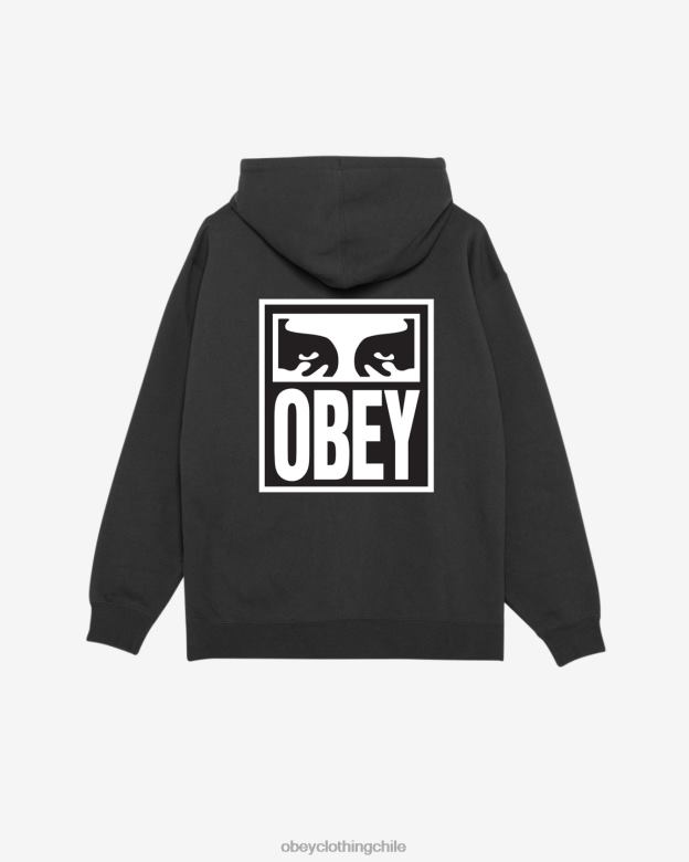 ropa 40VX168 hombres Eyes Icon II capucha pesada con cremallera OBEY negro