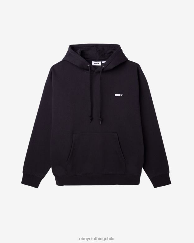 ropa 40VX173 hombres est. funciona en negrita sudadera con capucha OBEY negro