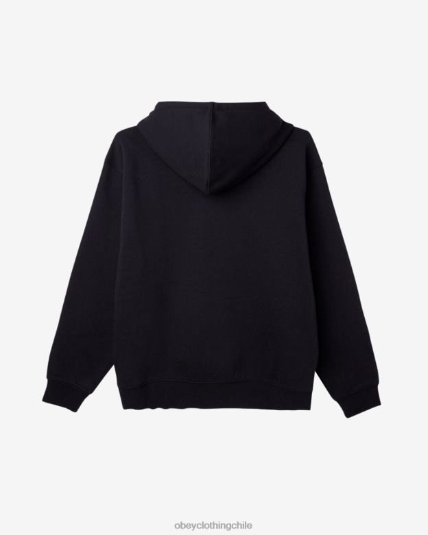 ropa 40VX173 hombres est. funciona en negrita sudadera con capucha OBEY negro
