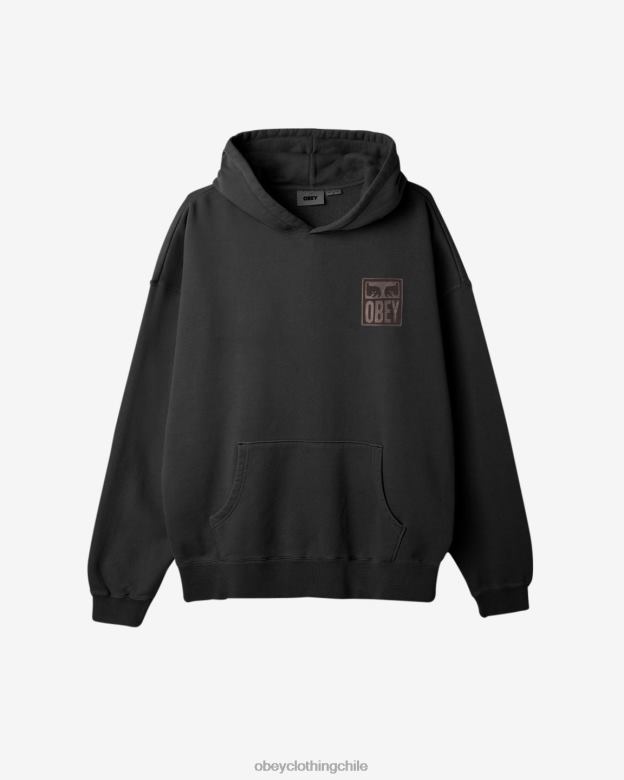 ropa 40VX197 hombres jersey extrapesado con icono de ojos pigmentados OBEY pigmento negro pirata