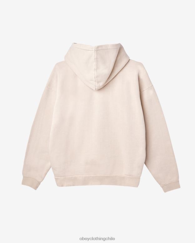 ropa 40VX204 hombres capucha con cremallera pigmentada en minúsculas OBEY arcilla pigmentada