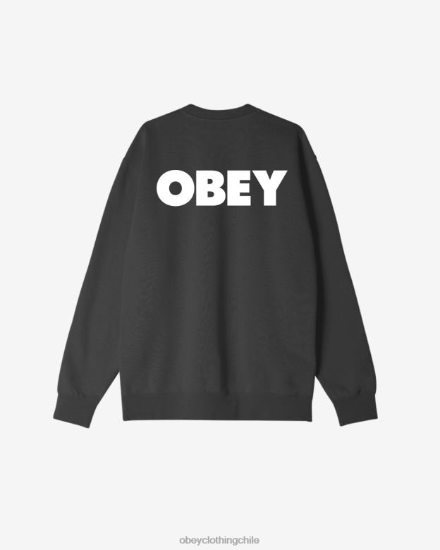 ropa 40VX213 hombres cuello redondo audaz y pesado OBEY negro